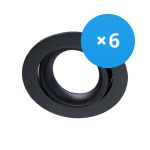 Voordeelpak 6x Noxion Inbouw Spot Vision MR16 Kantelbaar Zwart | Zaagmaat 69mm - GU10 Fitting
