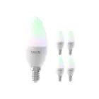 Voordeelpak 5x Calex Smart Kaars LED Lamp E14 5W 470lm 2200-4000K | Tuya Wifi - Color Ambiance + Afstembaar Wit