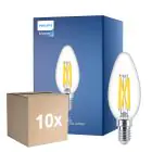 Voordeelpak 10x Philips MASTER LED E14 Kaars Filament Helder 5.9W 806lm - 922-927 Dim To Warm | Beste Kleurweergave - Dimbaar - Vervangt 60W